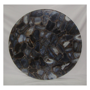 Gemstone Agate Table <b>Top</b> Round Shape Semi Precious Stone Black Agate Slab Marble Quartz <b>Crystal</b> Manufacturer Table <b>Top</b> Wholesale - Product Image 1