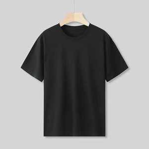 Camiseta lisa de manga corta con cuello redondo de algodón 100% de alta calidad para hombre, logotipo personalizado, método Digital impreso, punto sólido - Product Image 3