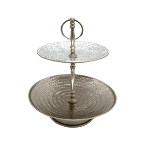 Support à gâteau moderne à 2 niveaux nouveauté plateau de mariage en aluminium et en fer plateau de service en laiton couleur or pour la décoration - Product Image 6