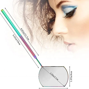 Wholesale Comfortable Handle Magnifying <b>Lighted</b> Dual Sided Stainless Steel Cosmetic Eyelash <b>Mirror</b> <b>for</b> Eyelash Extension - Product Image 4