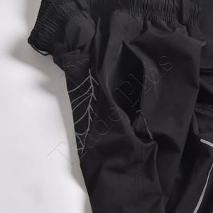 Pantalon unisexe noir imprimé toile d'araignée, fermeture à cordon, coupe ample, style adulte - Product Image 3