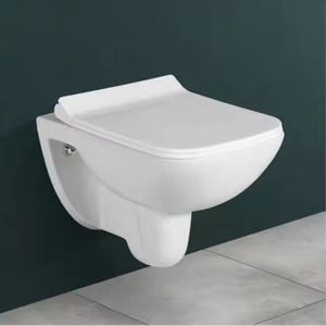 2022 vente chaude Design moderne européen en céramique WC mural toilette blanc sans monture réservoir dissimulé double chasse p-trap salle de bain - Product Image 6