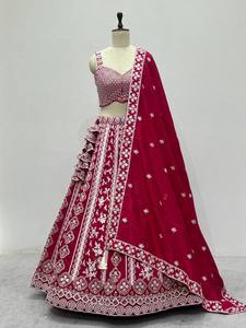 Creation's Navratri Special Gamathi Work Vestido bordado Faux Georgette Fabric para ocasiones de fiesta - Product Image 5
