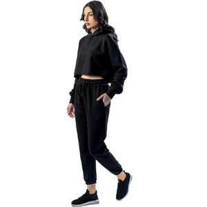 Wholesale Women Ladies Crop <b>Tops</b> 2026 Custom Crop <b>top</b> Hoodie Set Women Zip up Fleece Pullover Women Hoodies - Product Image 2