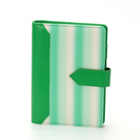 Nouveau carnet portable A6 tendance 2026 avec rayures dégradées esthétiques, style preppy et boucle magnétique
