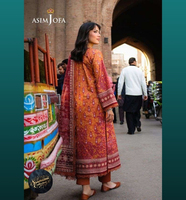 Vestido Anarkali de 3 Piezas, Estampado, de Secado Rápido, para Fiestas, Estilo Pakistaní, de Ssumaira Asim Jofa, Colección 2025