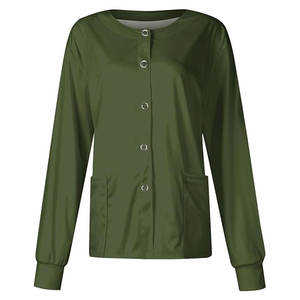 Veste de gommage d'hôpital pour femme Ensemble de gommage médical à manches longues avec matériau en spandex - Product Image 1