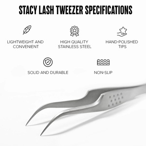 STL-10 Curved S-Shaped Stainless Steel Non-Corrosive Lightweight Precision Tip Eyelash Extension Tweezers-Professional Use - Product Image 2