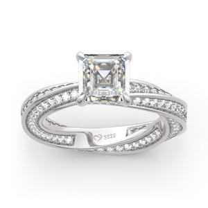 Ensemble de bijoux en argent sterling Jeulia Classic Twist Design avec diamant en moissanite et zircon - Product Image 2