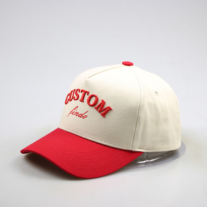 Sombreros de béisbol con logotipo bordado de dos tonos, sombreros deportivos de béisbol estructurados de 5 paneles, gorras de béisbol ajustables con bordado clásico - Product Image 2