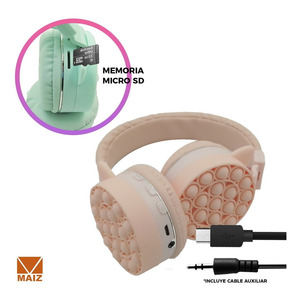 Casque Bluetooth à oreilles de chat Kawaii Pop It - Couleurs assorties - Product Image 6