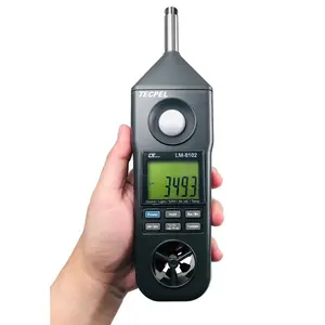 LUTRON LM-8102 דיגיטלי קול, מד רוח, % לחות יחסית, טמפ. סוג K, אור מד,