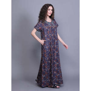 Camisón Largo para Mujer, Suave y Transpirable, con Bolsillo Lateral y Cierre con Cordón, Marca Alpine - Product Image 3
