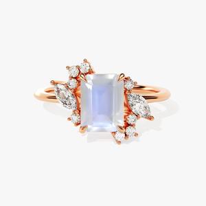 Joyería de piedras preciosas de piedra lunar para mujer, anillo de estilo bohemio plateado, joyería de plata de ley 925, anillo hecho a mano de tendencia, Regalo para mamá - Product Image 3