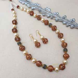 Traditional Stone and <b>Pearl</b> Fine <b>Jewelry</b> <b>Set</b> Includes Necklace and Earrings - Product Image 1