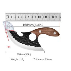 Venta caliente 6 \ "hecho a mano de acero al carbono cuchillo desollador mango de madera de nogal espiga completa para uso en la cocina tendencia OEM barato precio bajo - Product Image 6