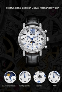 Montres <span class=keywords><strong>Kinyued</strong></span> J094, marque haut de gamme, calendrier, grand cadran, <span class=keywords><strong>montre</strong></span> mécanique automatique de luxe, tourbillon, pour homme, Relogio Masculino - Product Image 6