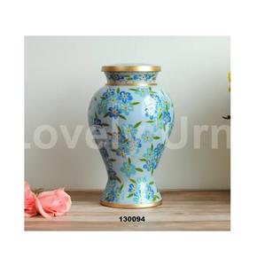 Urna para adultos de cremación de aluminio grande de mariposa azul hermosa superventas para cenizas humanas con tapa y bolsa de terciopelo gratis - Product Image 2