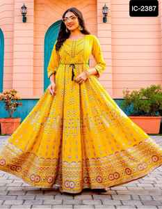 Heavy Embroidery Work Georgette Anarkali <b>Dress</b> for Ladies Casual and Party Wear Fancy Georgette Kurti and Dupatta with Low Price - Product Image 4