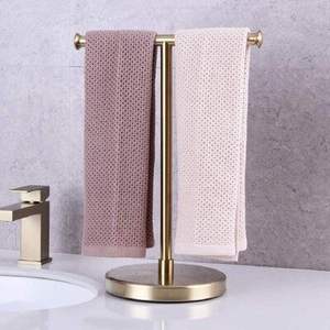 ที่วางผ้าขนหนูทองเหลืองแท้สำหรับห้องน้ำโรงแรม ดีไซน์ทนทาน ให้โซลูชั่นการจัดเก็บที่หรูหราสำหรับการใช้งานในชีวิตประจำวัน - Product Image 3