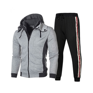 Conjuntos de Sudadera con capucha para hombre, sudaderas de dos piezas + pantalón de chándal, ropa cálida de Color sólido para otoño e invierno, chándal informal para hombre - Product Image 6