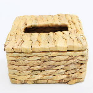 Couverture décorative de boîte à mouchoirs tissée en jacinthe d'eau Porte-boîte à mouchoirs carré Porte-serviettes Place Couverture de mouchoirs décorative Décoration - Product Image 1