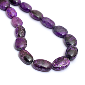 AAA púrpura Sugilite 11x13mm-12x18mm suave ovalado Nugget Bead Natural Premium Sugilite piedras preciosas cuentas caídas para joyería - Product Image 6