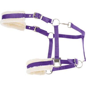 Licol bleu foncé rembourré en molleton doux réglable en polyester pour chevaux Boucles en métal à ajustement facile - Product Image 3