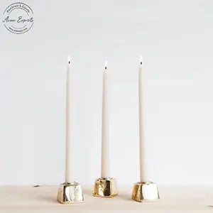 现代奢华手工黄铜锥形烛台，黄铜成品，用于烛台顶部装饰烛光晚餐