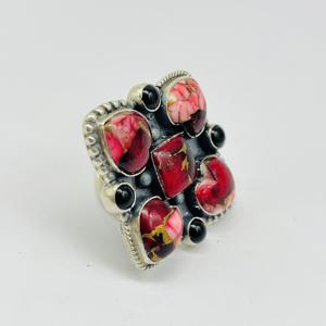 แหวนดีไซเนอร์ทำมือทำด้วยมือเงินสเตอร์ลิง925แหวนแต่งงานแฟชั่นวินเทจเทจสีแดงเทอร์ควอยซ์อุปกรณ์เสริมงานฝีมือคลาสสิกจากธรรมชาติ - Product Image 4