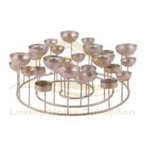 Bougeoir élégant en métal avec corne Trois en un Porte-bâton de cire et support Couleur marron Brillant Poli Home Lightning Supplies - Product Image 5