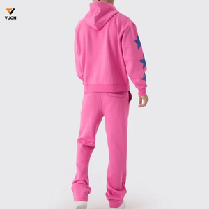 Logotipo personalizado al por mayor deportes liso pulóver con capucha chándales acampanados con bolsillo polar Jogging trajes 2 piezas conjuntos para hombres - Product Image 2