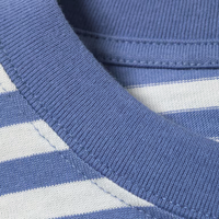 T-shirt Homme Oversize Rayé à Manches Longues avec Logo Personnalisé et Épaules Tombantes Coupe Boxy – Vente en Gros