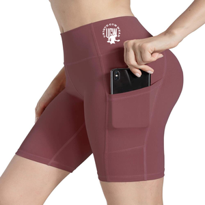 Short de motard taille haute personnalisable pour femme Short d'entraînement de sport en jean à séchage rapide et respirant pour le lavage coloré d'été - Product Image 5