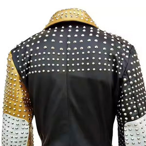 Top Trending Punk chaqueta de cuero de oveja hombres cremalleras Vintage elegante moda hecha a mano Pakistán invierno - Product Image 5