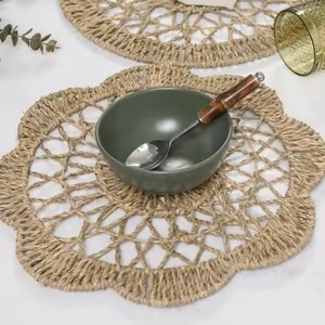 Exquisite Eco-friendly Natural Rattan <b>Placemat</b> for Wedding Round Woven <b>Placemats</b> for Party <b>Wicker</b> Charger Plate Made in Vietnam - Product Image 2