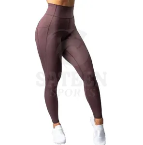 הגעה חדשה ספורט חותלות נשים כושר יוגה מכנסיים עם הדוק מכתב כיסים חדש עיצוב מותאם אישית עיצוב גמיש מכנסיים