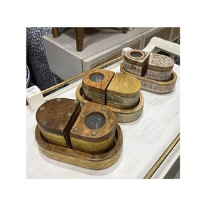 Trending Design Wood Mabkhar With <b>Box</b> And Tray Superior Quality <b>Incense</b> Oud Burner For Wedding Party Use - Product Image 4