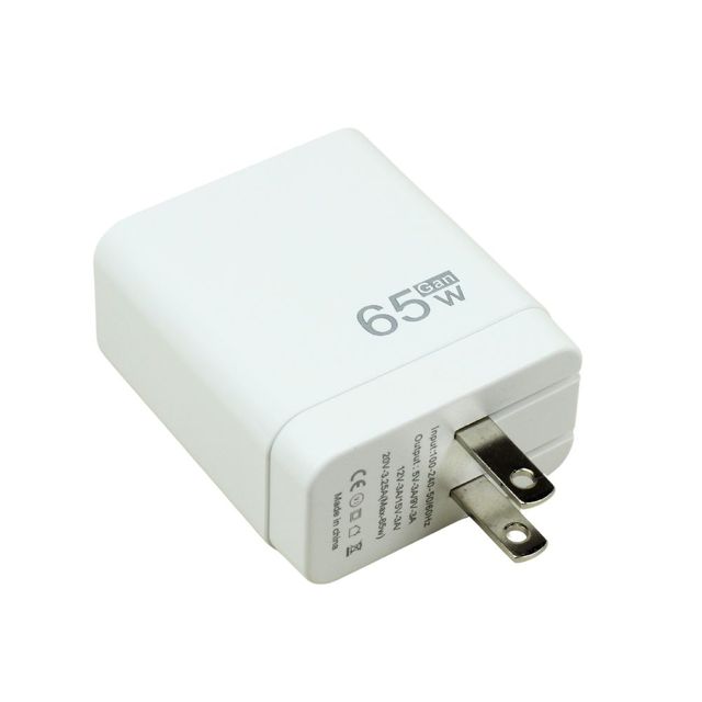 GaN 65W USB-C Wall Charger Fast Charging 5V 2A Universal For Cell Phones Devices QC3.0 Compatible