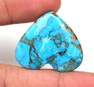 Certificado Arizona 100% Natural azul turquesa en forma de corazón cabujón joyería de cristal de alta calidad para efecto de cambio de Color - Product Image 3