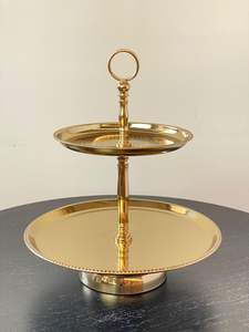 Soporte Redondo de Aluminio para Tartas de 3 Niveles, Ecológico, Apto para Lavavajillas, con Asa en Forma de Anillo, para Bodas, Cumpleaños y Fiestas - Product Image 3