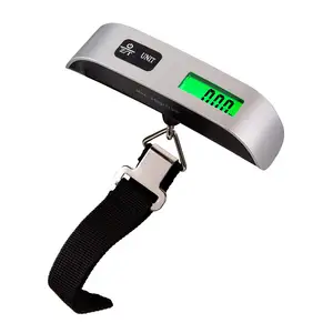 Black Digital Hanging Scale with Green and Blue Backlight - 50kg Digital Display Portable Lcd Digital Luggage Scale Terazi 50kg