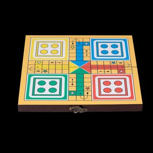 Mejor fabricante hecho a mano clásico de madera 2 en 1 Ludo serpientes magnéticas escaleras decoración del hogar Juego de mesa de viaje técnica pulida - Product Image 3