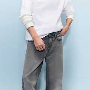 Pantalones Vaqueros Anchos de Corte Recto y Holgado para Hombre, Estilo Casual, con Técnica de Lavado, para Streetwear - Venta al Por Mayor - Product Image 3