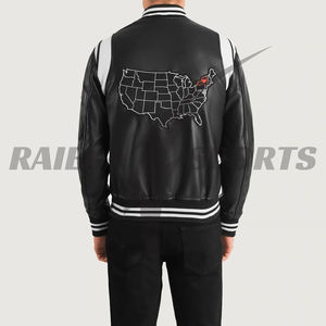 Gran oferta, chaquetas universitarias de cuero de seda y lana personalizadas, chaqueta de béisbol universitaria para hombre, abrigo Bomber de calidad Premium, moda de tendencia - Product Image 6