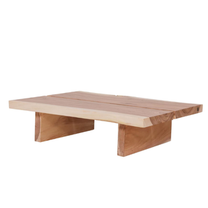 Mesa de Centro de Estilo Minimalista de Doble Panel en Madera de Suar Maciza con Veteado Intenso y Belleza Natural para Muebles de Jardín - Product Image 1