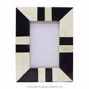 Marco de Fotos de Resina Resistente y de Venta Caliente, Marco de MDF con Diseño de Incrustaciones Blancas y Color Hueso para Pared o Mesa - Product Image 2