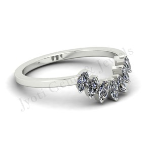 แหวนหมั้นผู้หญิงเพทายสีเงินประดับ S925งานแต่งงานแบบวางซ้อนกันได้ละเอียดอ่อน - Product Image 6