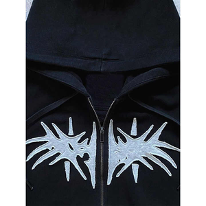 Men Distressed Hoodies New Design Casual Wear Cotton <b>Blended</b> Cotton <b>Blended</b> Men Distressed Embroidery Hoodie - Product Image 5