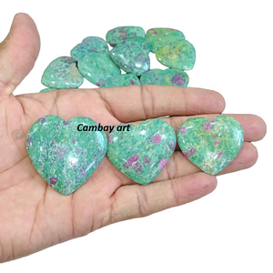 High Quality Small Heart Ruby Fuchsite Stone <b>Pendant</b> Carved Polished <b>Crystal</b> Material <b>for</b> Feng Shui Decor Business Love Gift - Product Image 2